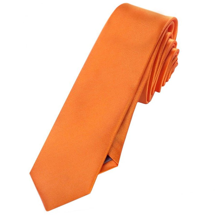 Mens Orange Skinny Tie