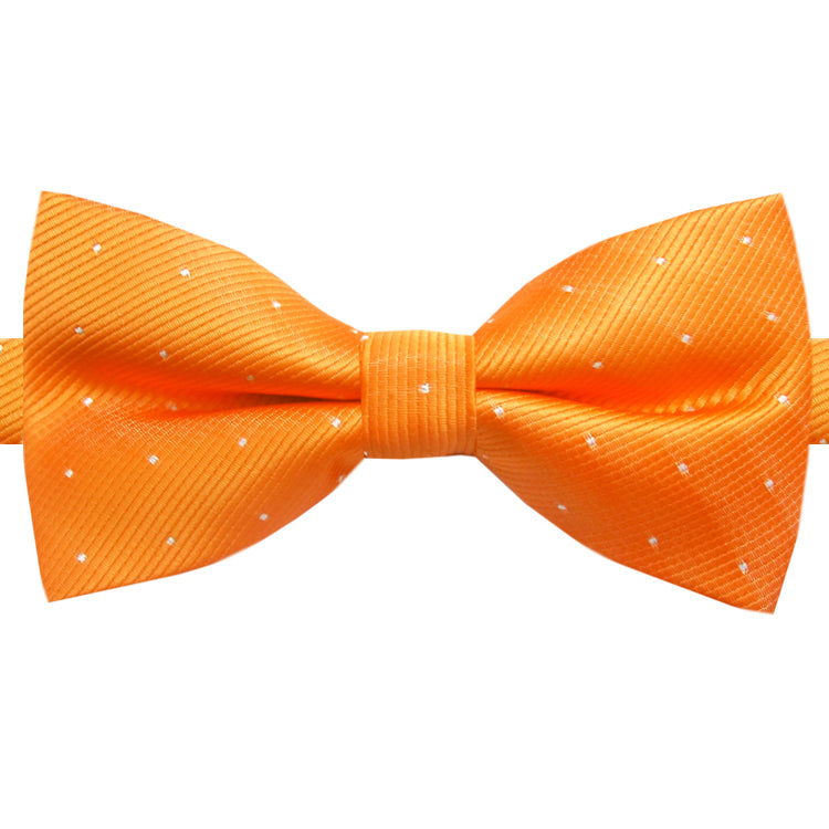 orange with polka dots bow tie