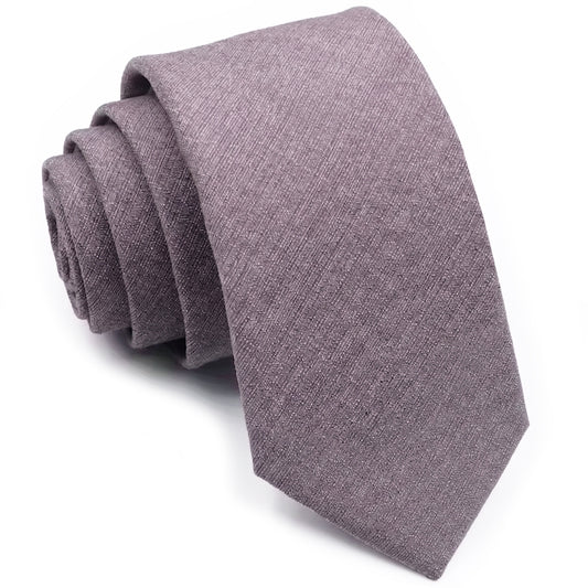 Pink Grey Bamboo & Cotton Blend Skinny Tie 