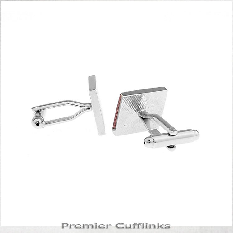 Pink Zigzag Textured Stripes Cufflinks