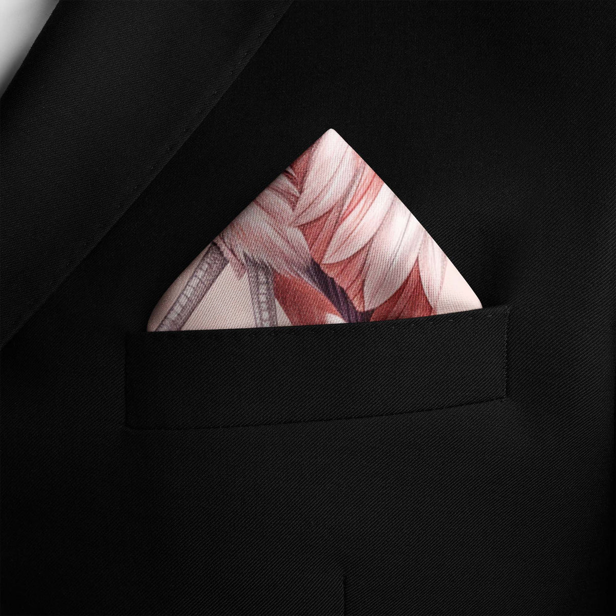 Genuine Silk Pink Flamingo Floral Pocket Square