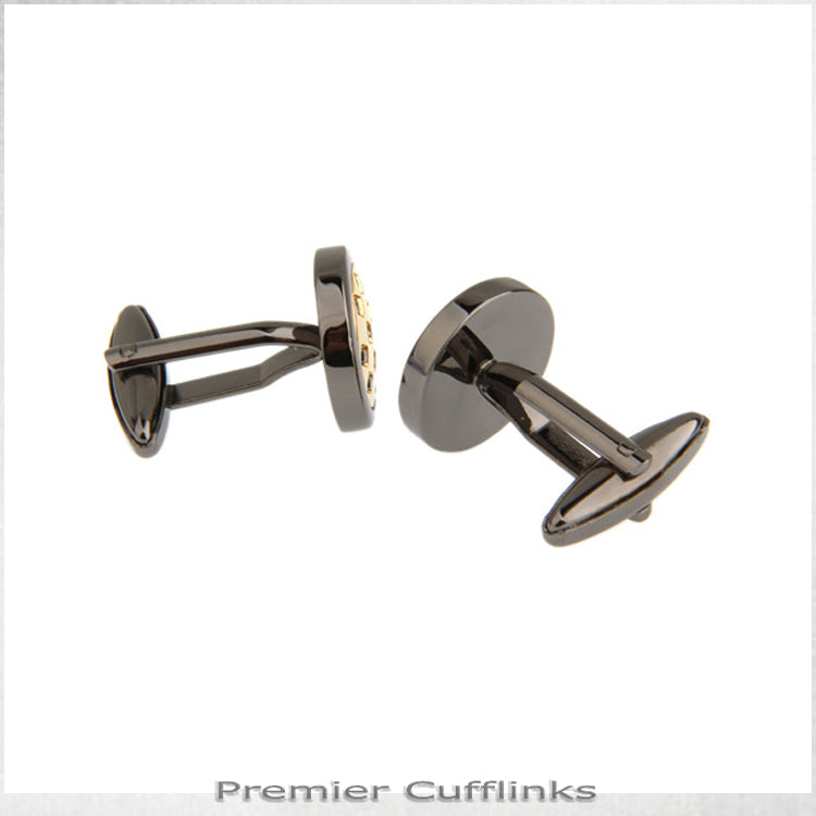 Platinum with Gold Dome Cufflinks