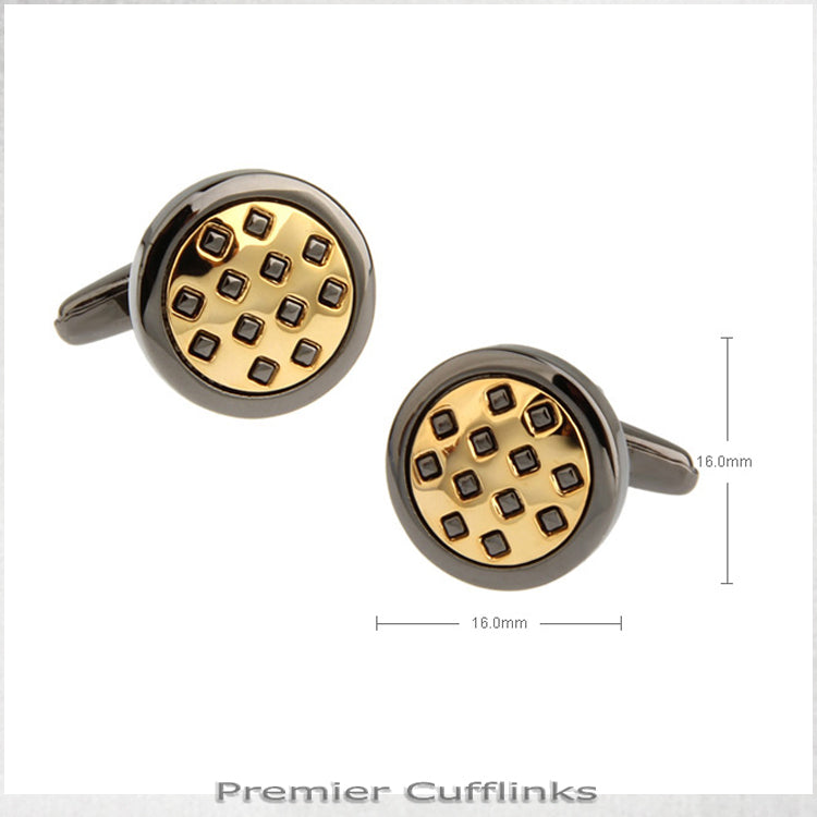 Platinum with Gold Dome Cufflinks