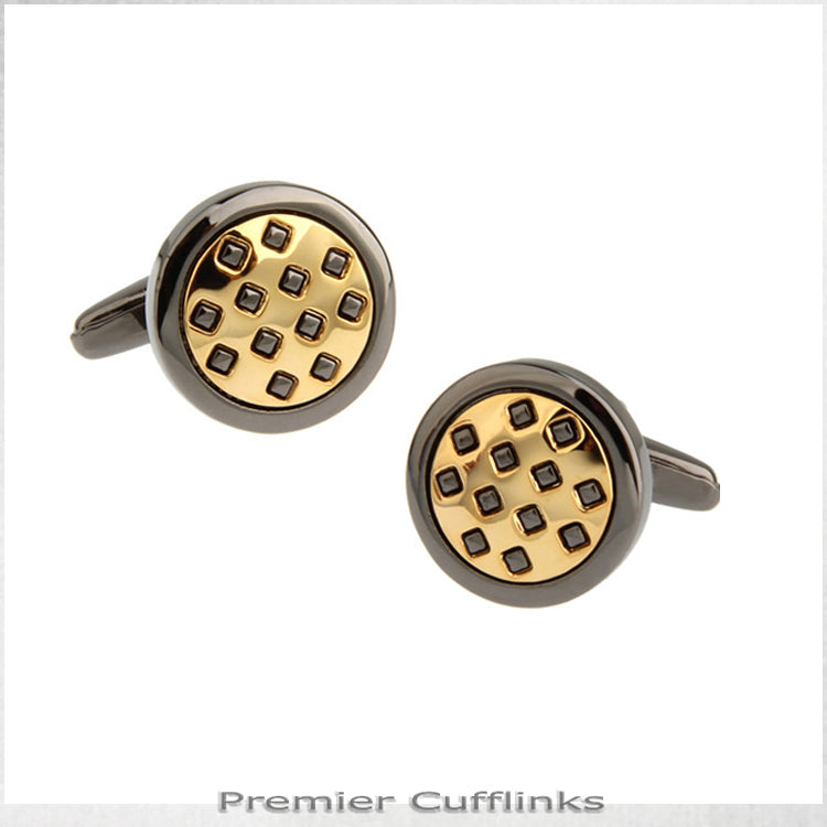 Platinum with Gold Dome Cufflinks