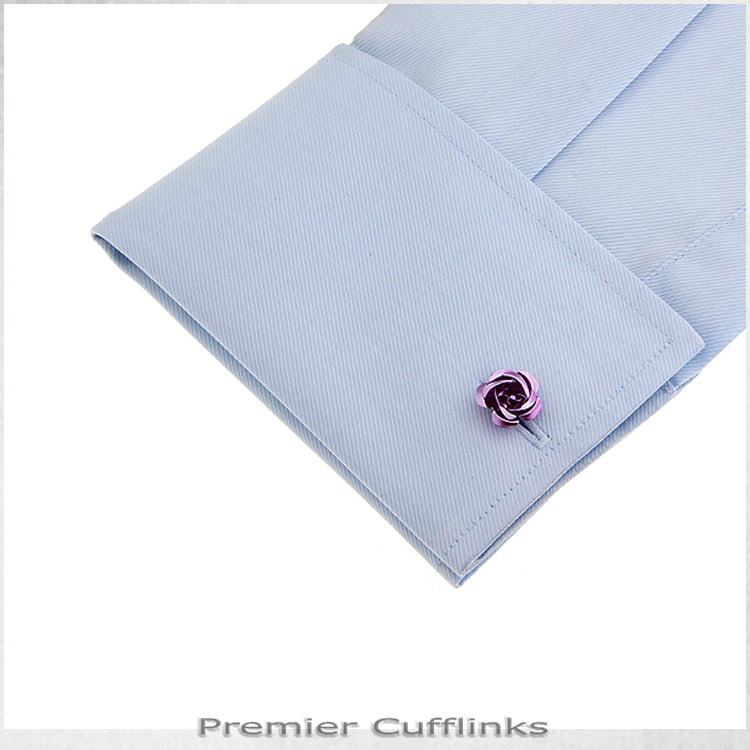 Purple Floral Stud Cufflinks