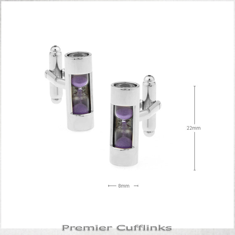 Purple Hourglass Cufflinks