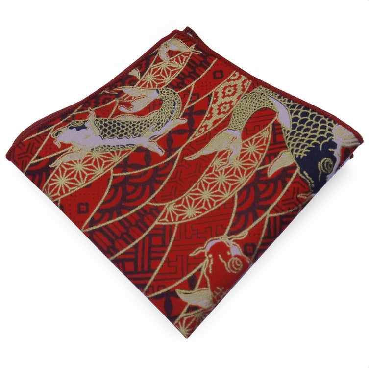 red and gold koi fish