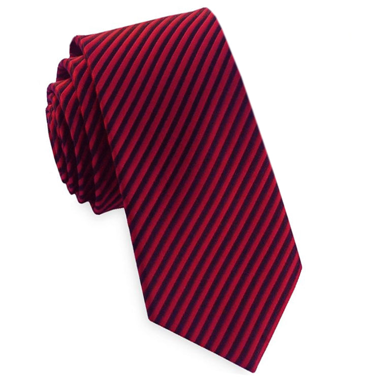 Red & Black Thin Stripes Mens Tie