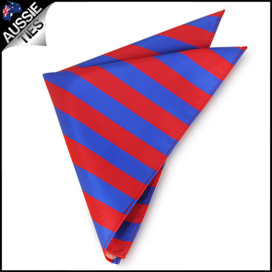 Red & Blue Striped Pocket Square 