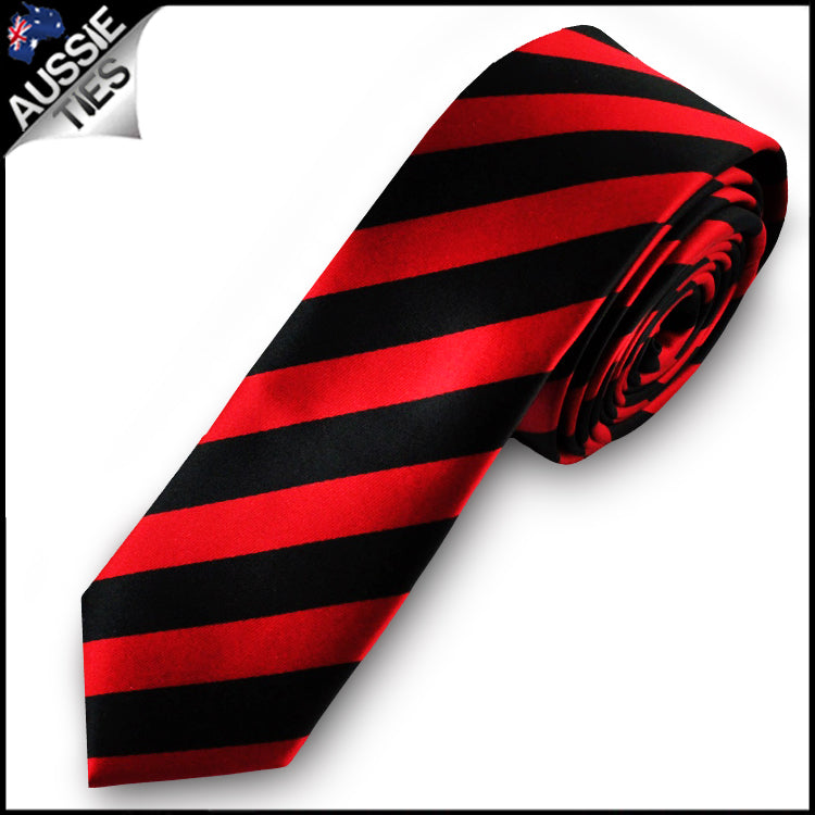 Red and Black Mens Skinny Tie