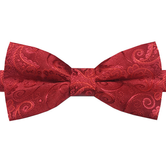 blue and black paisley bow tie