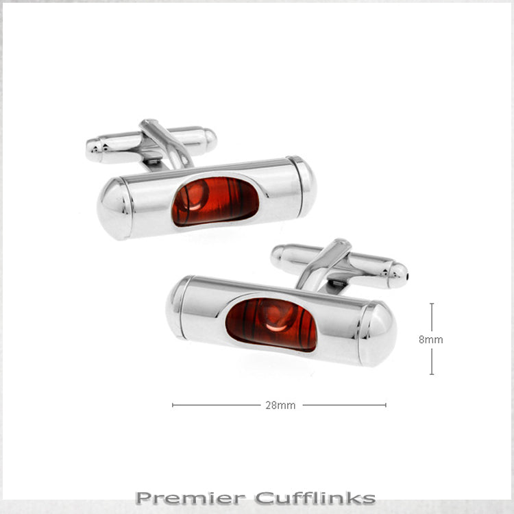 Red Spirit Level Cufflinks