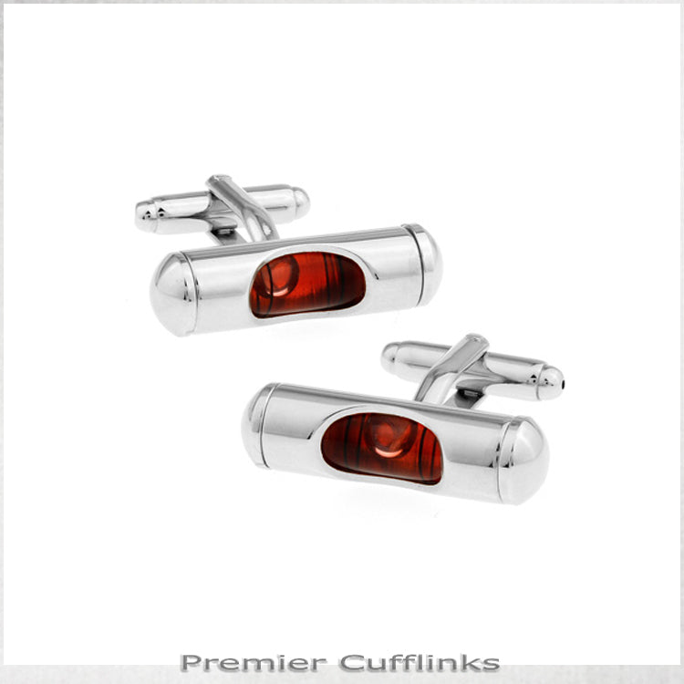 Red Spirit Level Cufflinks