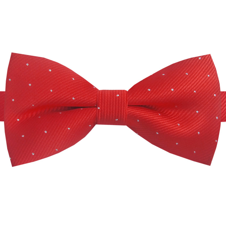 red with polka dots bow tie