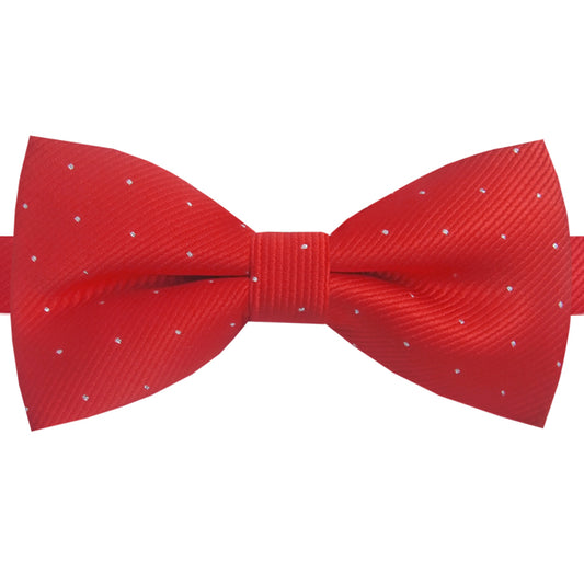 red with polka dots bow tie