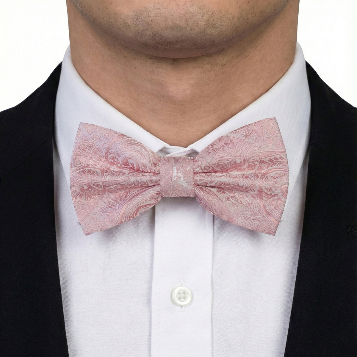 Rose Gold Paisley Bow Tie