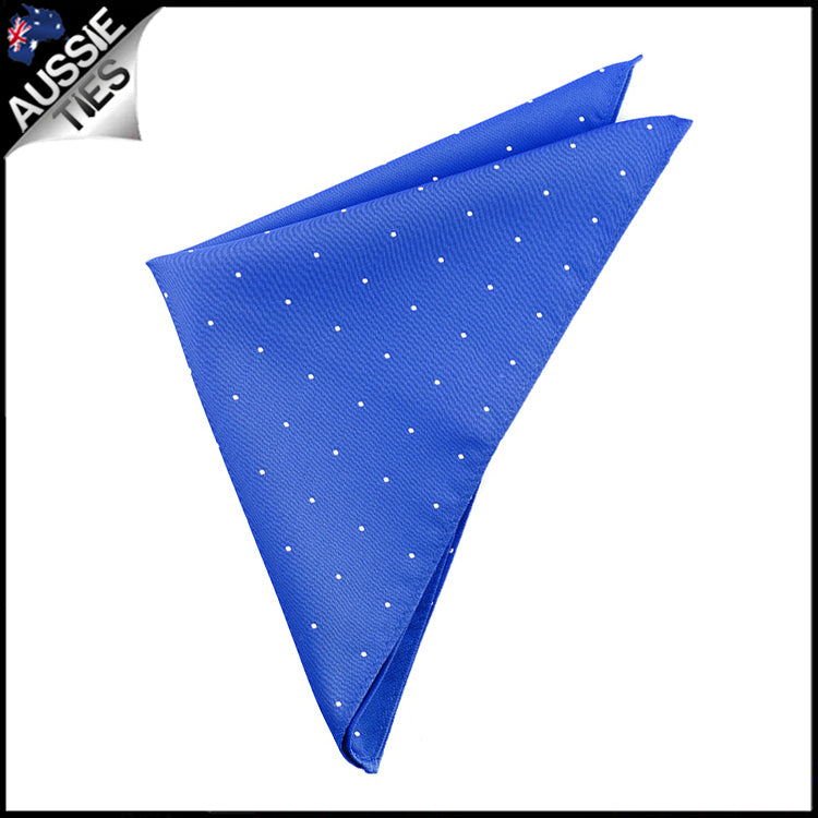 Royal Blue Pin Dot Pocket Square Handkerchief