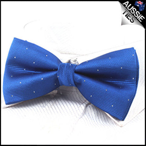 Royal Blue with small polka dots bow tie