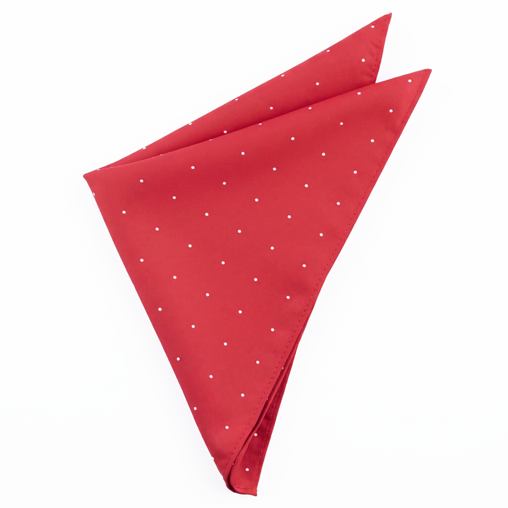 Scarlet Red Pin Dot Pocket Square Handkerchief