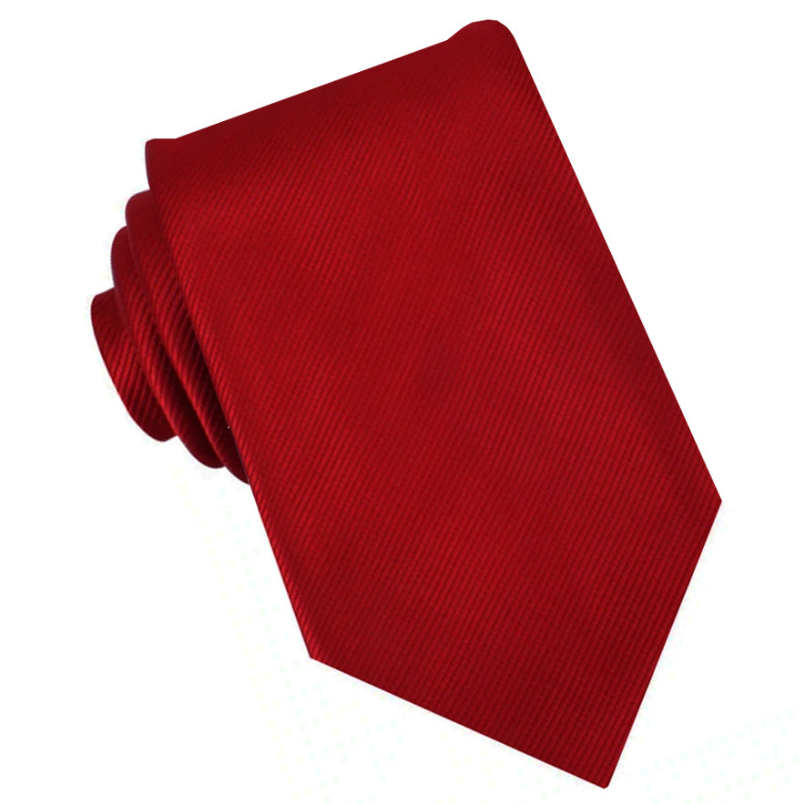 Scarlet Red Ribbed Tie