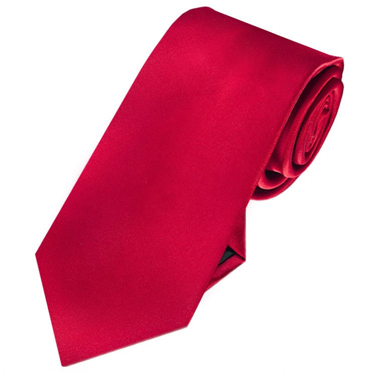 Mens Scarlet Red 7cm Slim Tie