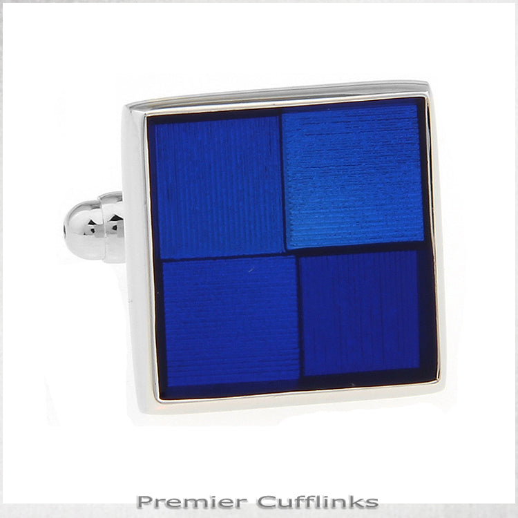 Shades of Blue Squares Cufflinks