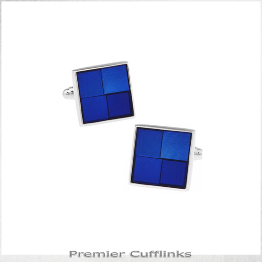 Shades of Blue Squares Cufflinks