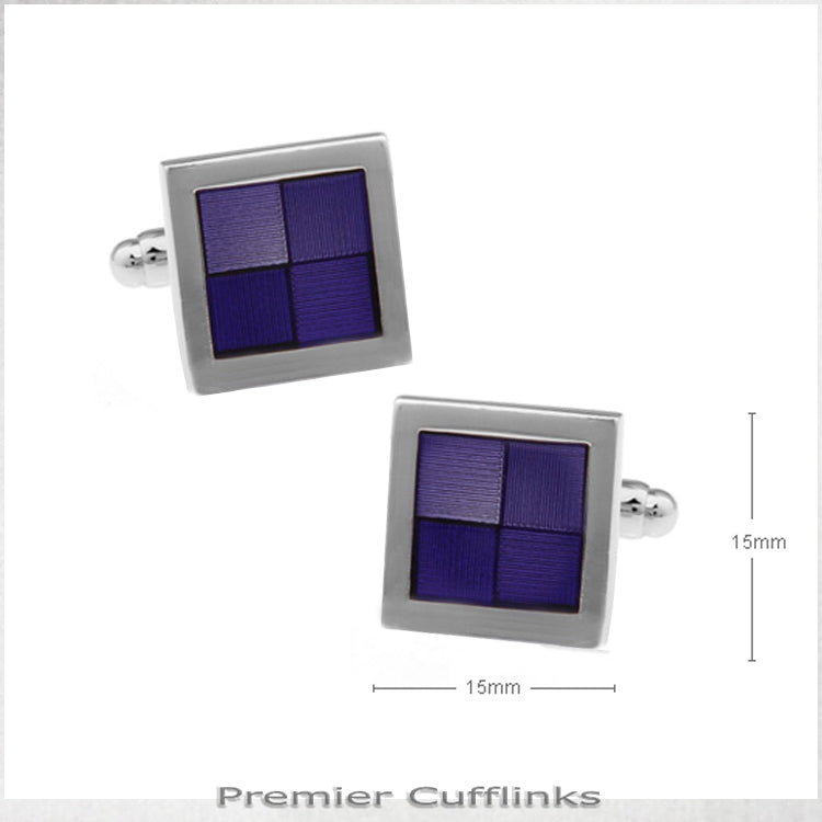 Shades Of Dark Purple Squares Cufflinks