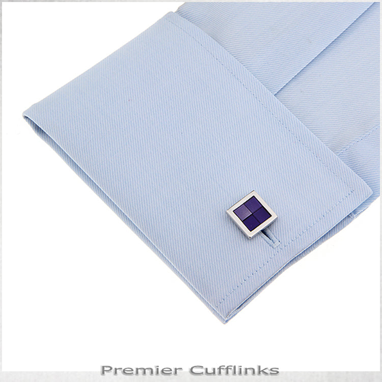 Shades Of Dark Purple Squares Cufflinks