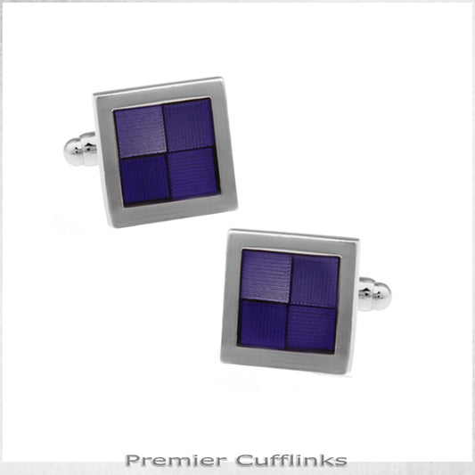 Shades Of Dark Purple Squares Cufflinks