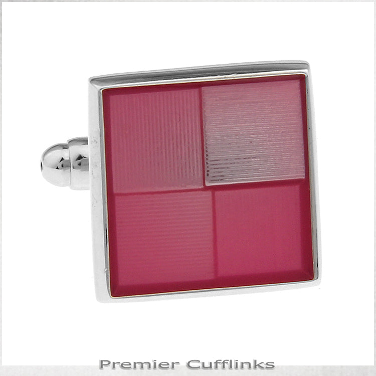 Shades of Pink Squares Cufflinks
