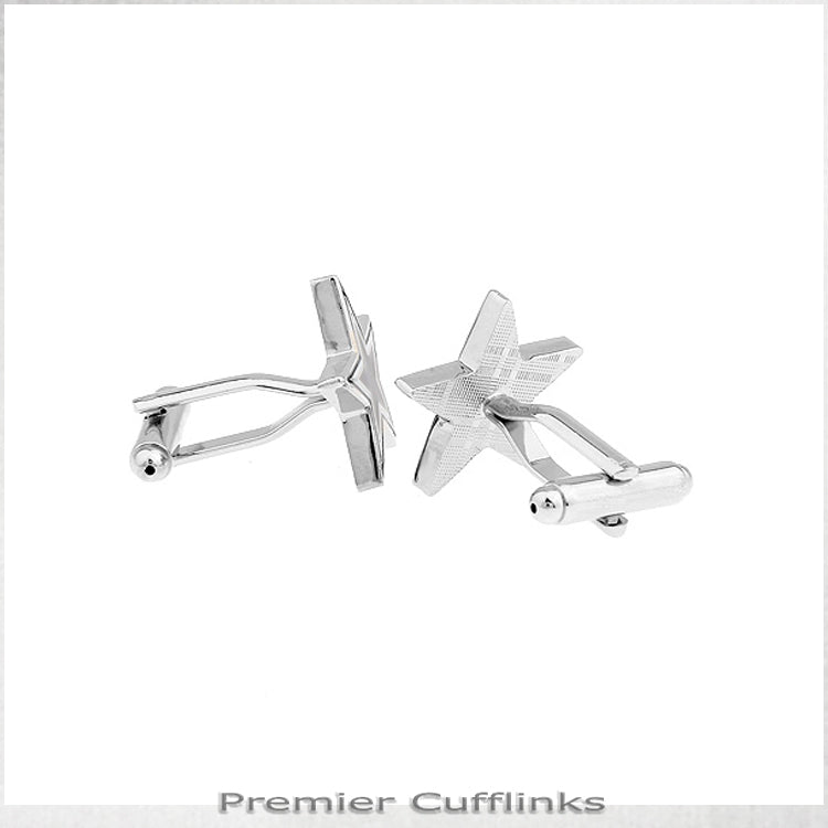 Silver and Black Star Cufflinks