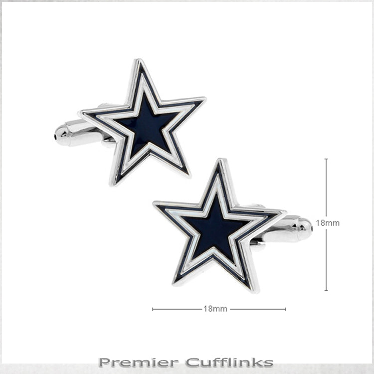 Silver and Black Star Cufflinks
