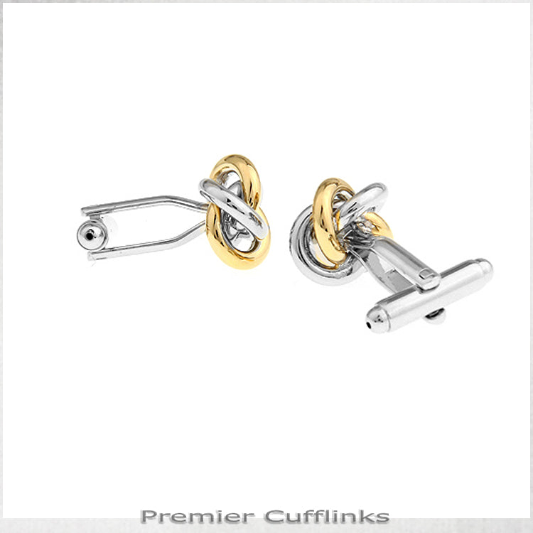 Silver and Gold Knot 2  Cufflinks