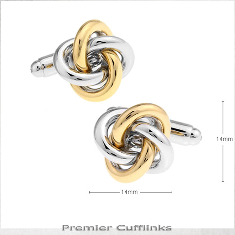 Silver and Gold Knot 2  Cufflinks