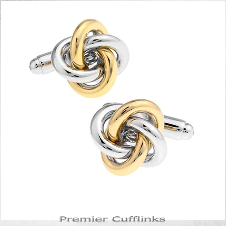 Silver and Gold Knot 2  Cufflinks