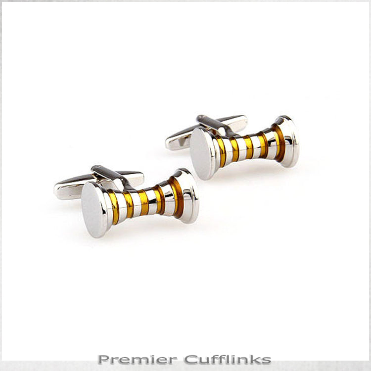Silver and Gold Hourglass Cufflinks
