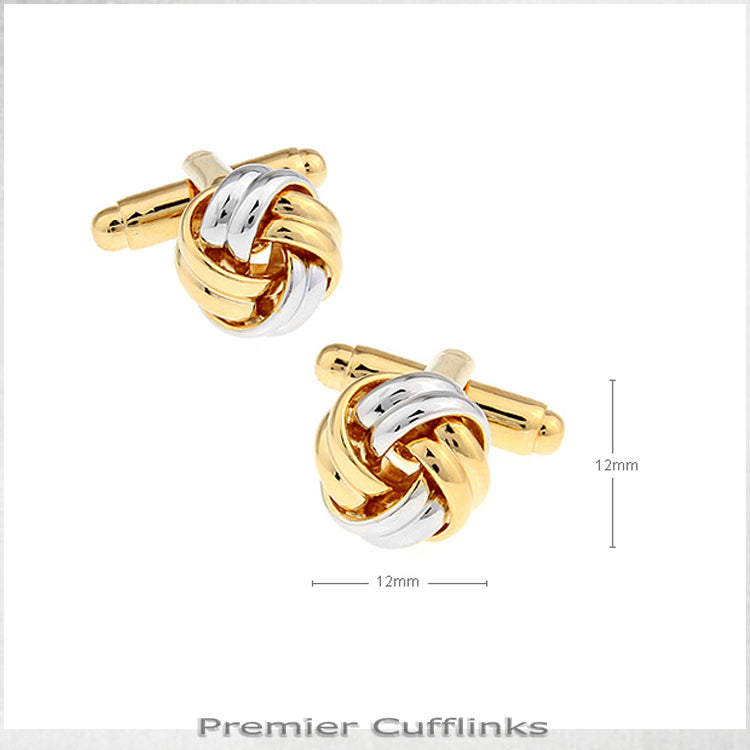 Silver And Gold Knot Cufflinks