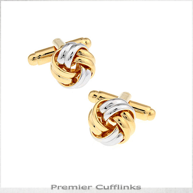 Silver And Gold Knot Cufflinks