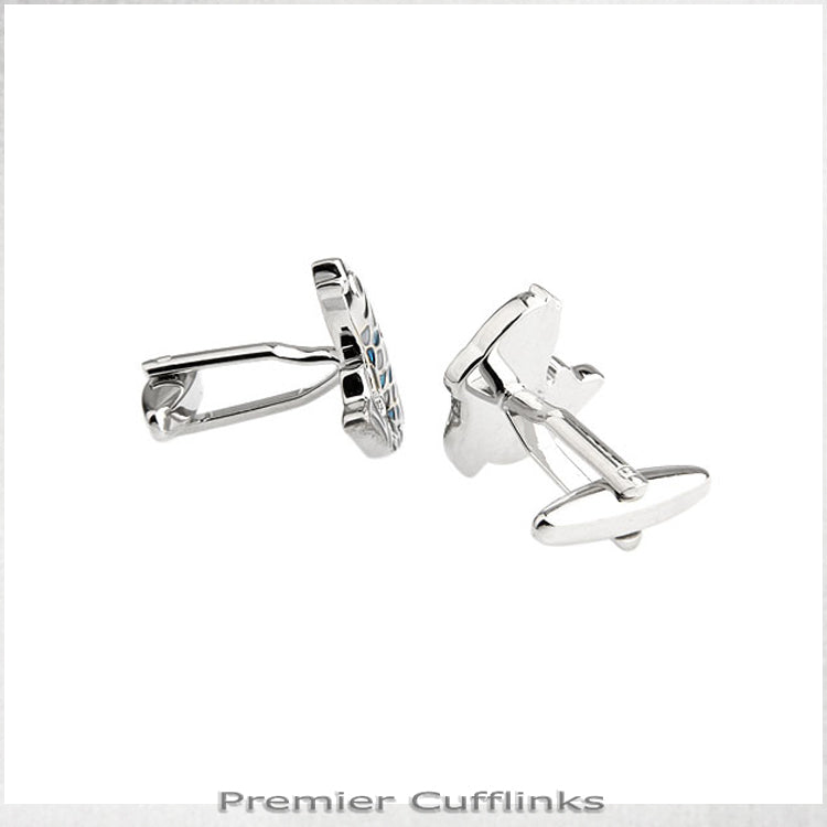 Silver and Turquoise Fish Cufflinks