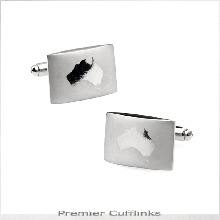 Silver Australia Inset Cufflinks