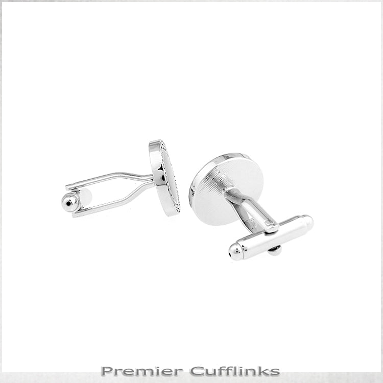 Silver Aztec with Black Inset Cufflinks