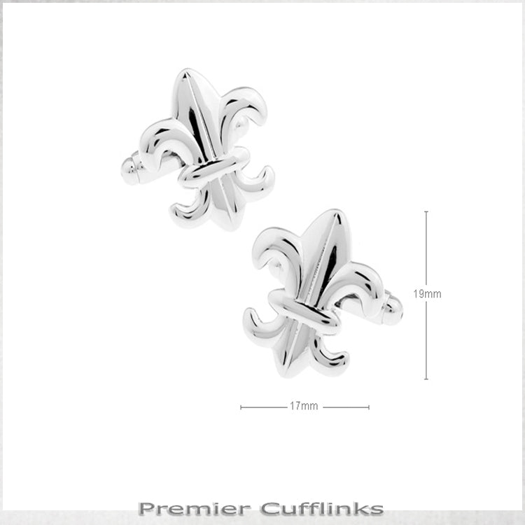 Silver Fleur De Lis Cufflinks