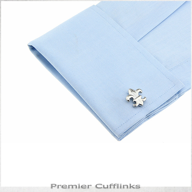 Silver Fleur De Lis Cufflinks