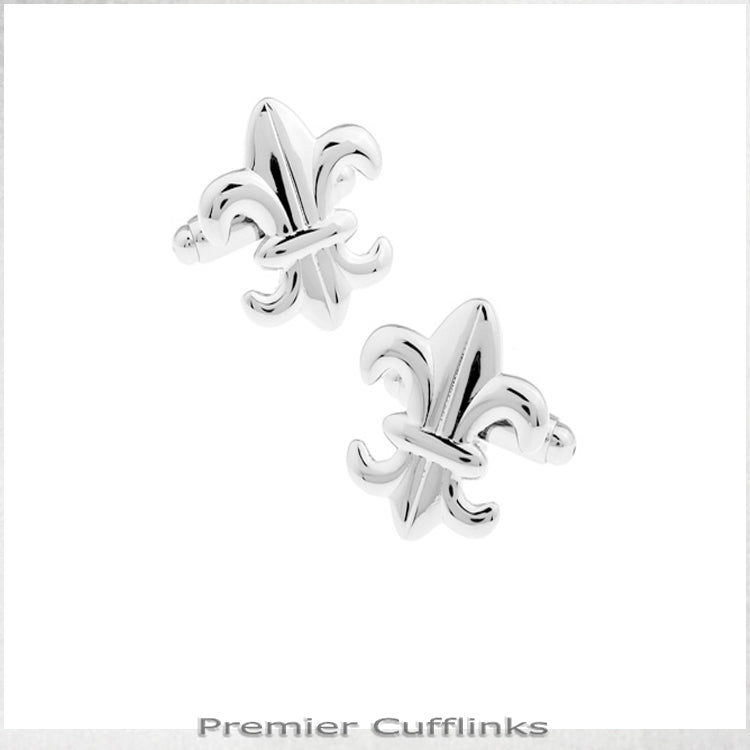 Silver Fleur De Lis Cufflinks