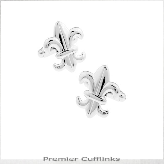 Silver Fleur De Lis Cufflinks