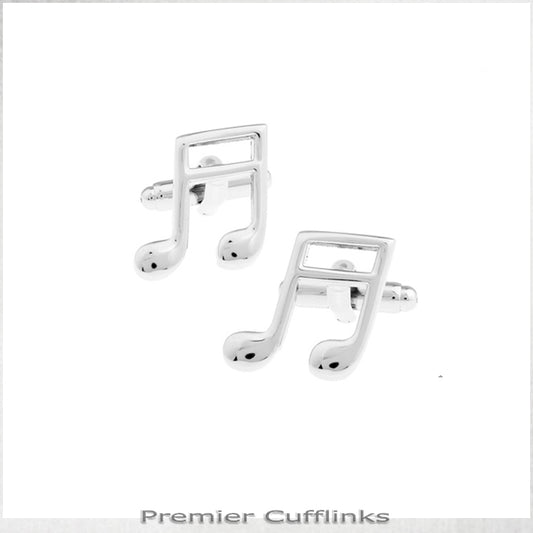 Silver Music Notes Cufflinks