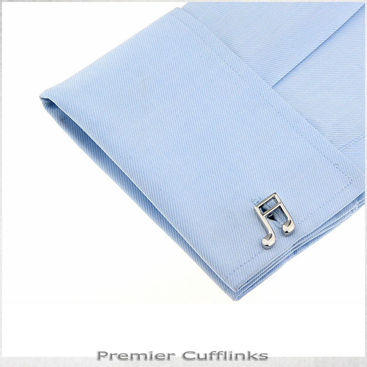 Silver Music Notes Cufflinks