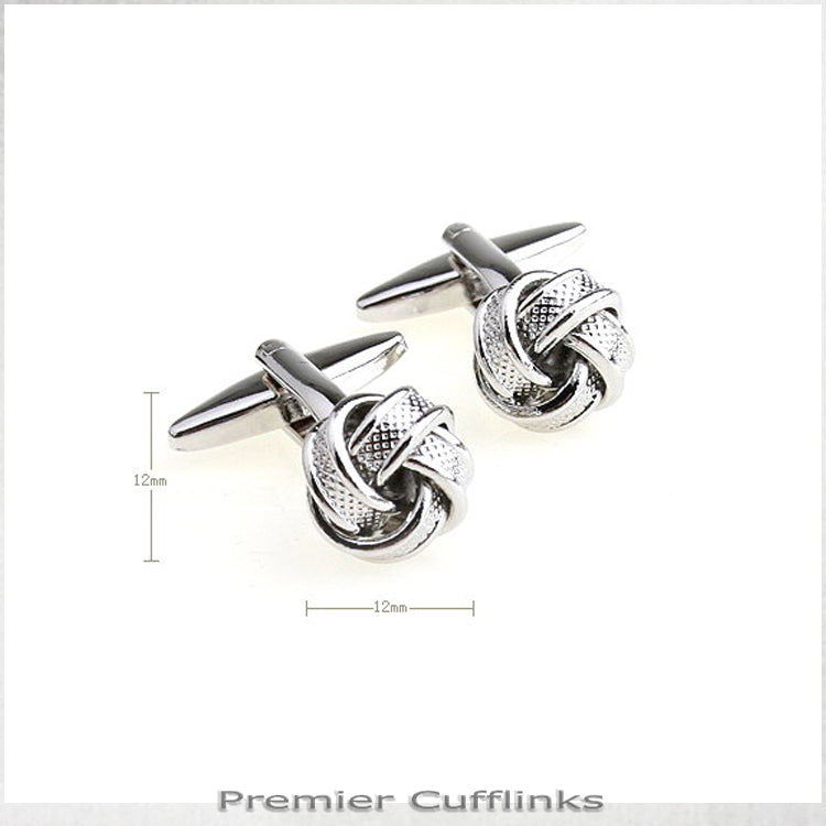 Silver Ribbed Knot Cufflinks