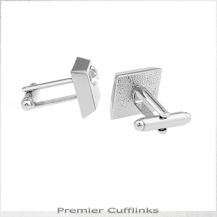 Silver Square with Crystal Inset Cufflinks